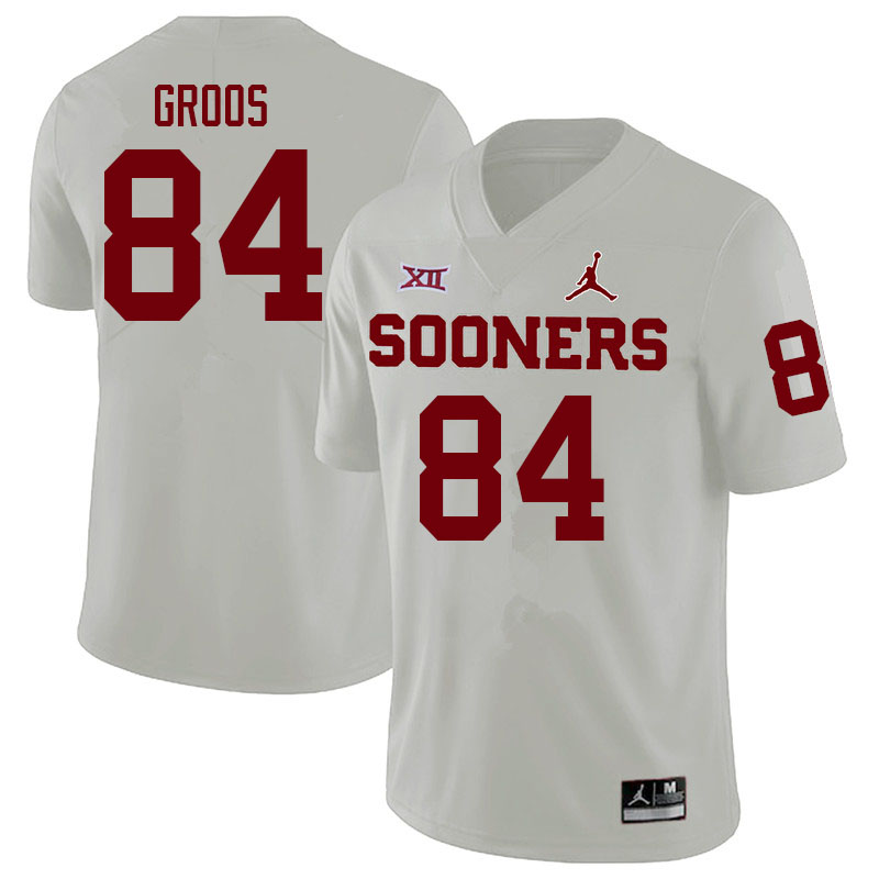 Men #84 Carsten Groos Oklahoma Sooners College Football Jerseys Sale-White - Click Image to Close